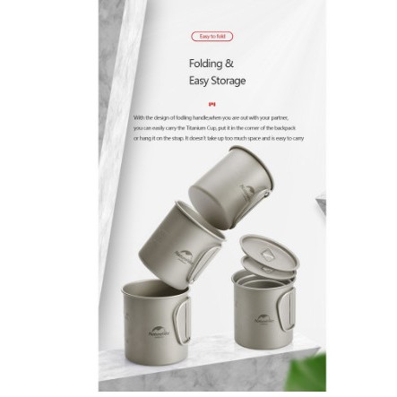 Cốc Titanium siêu nhẹ Glamping NatureHike NH20CJ005