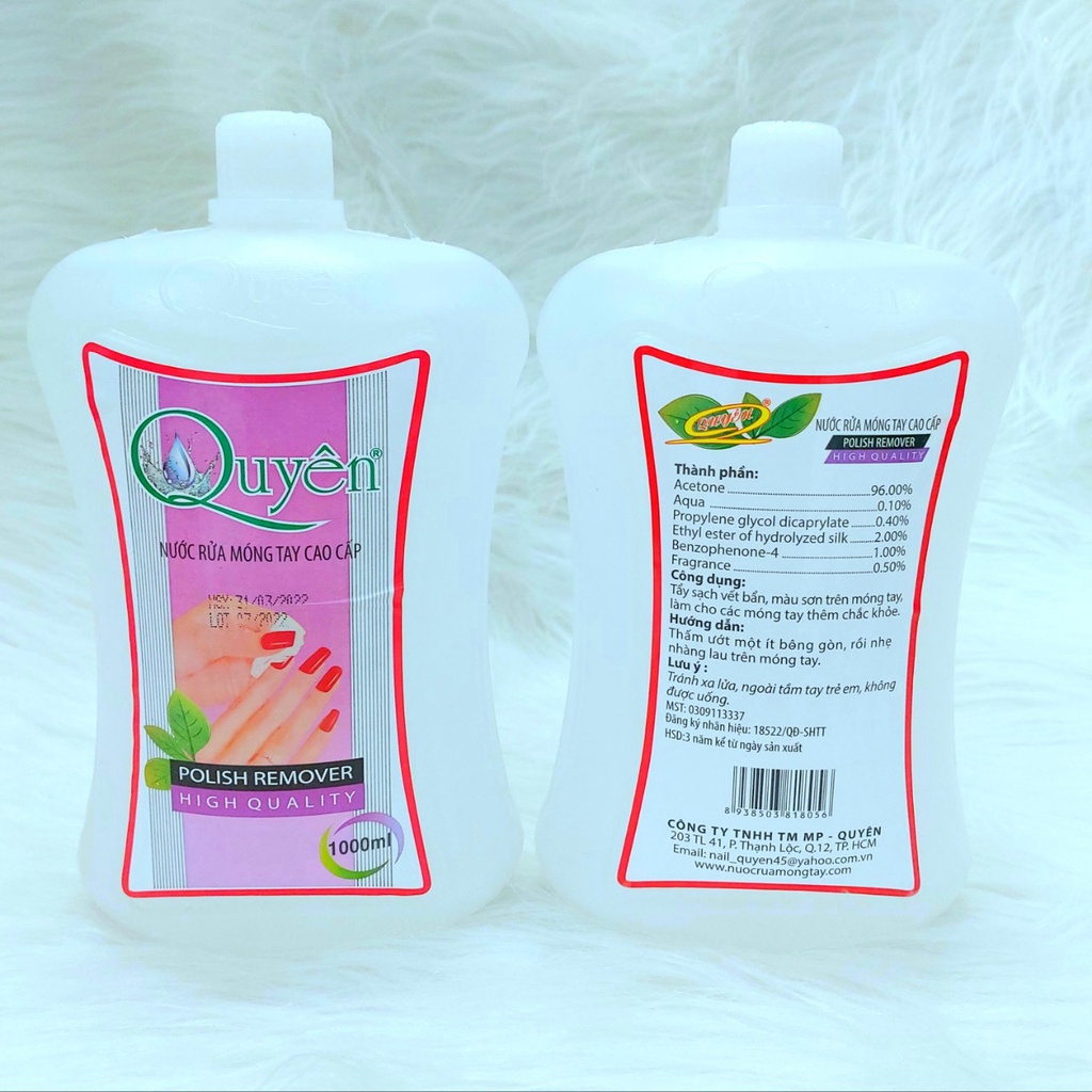 Nước Rửa Móng - Axeton - QUYÊN - Hàng Loại 1 cao cấp 1000ml & 500ml & 125ml