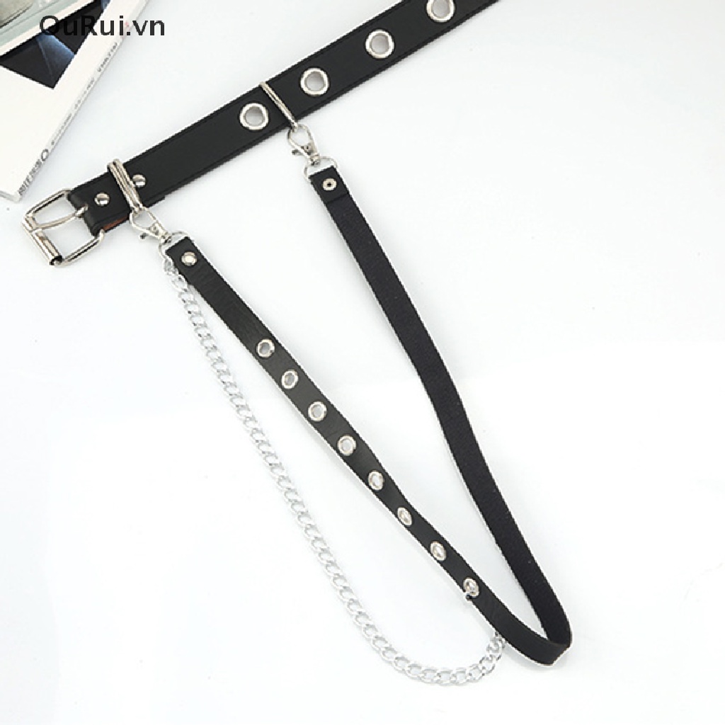 Thắt Lưng Giả Da Phong Cách punk Có Thể Điều Chỉnh