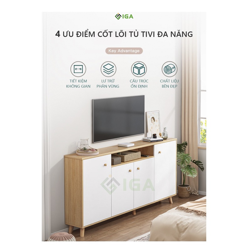 Tủ kệ tivi nhiều ngăn phòng khách, Tủ để đồ đa năng thương hiệu IGA - GP219