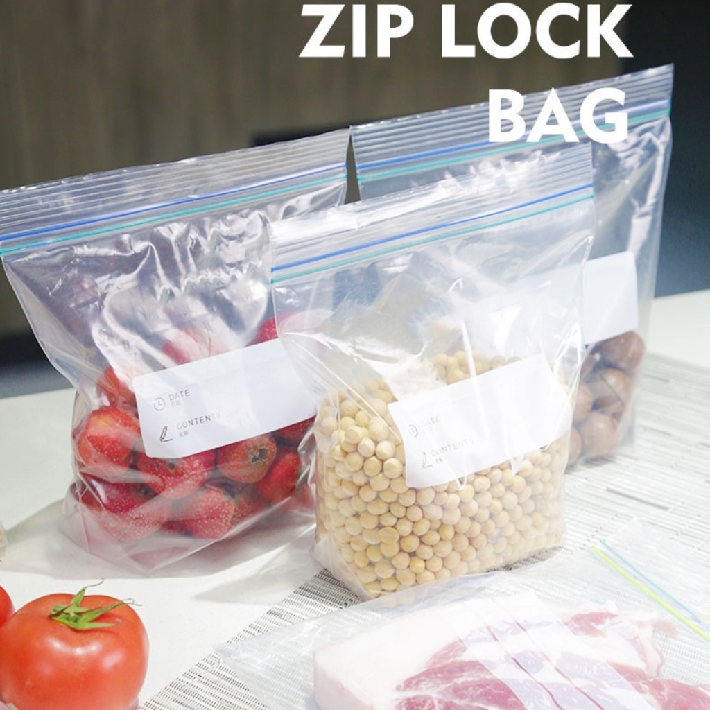 Túi bảo quản thực phẩm/ túi zip có khóa kép bảo quản thực phẩm tươi sống / rau củ quả nhiều size đa năng