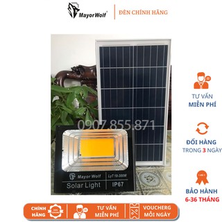 😍đèn pha năng lượng mặt trời ánh sáng vàng- mayor wolf