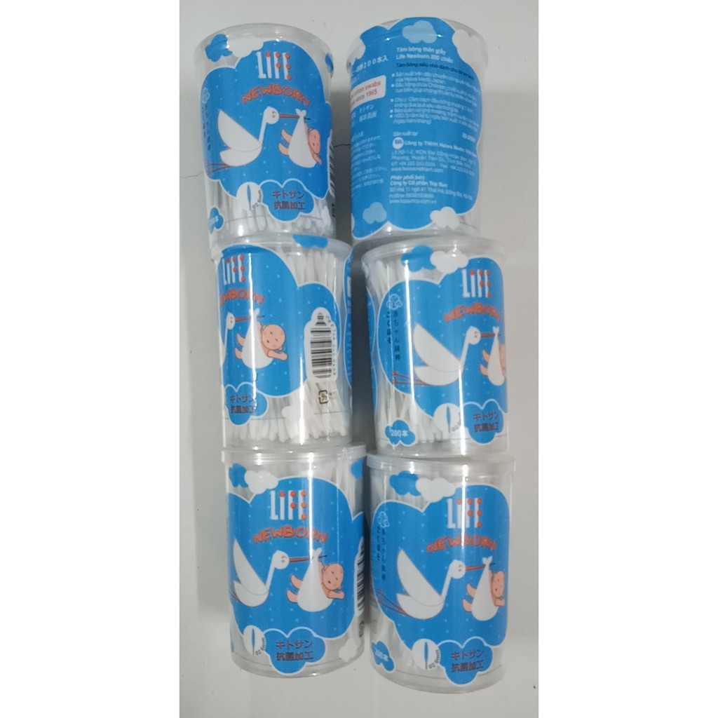 HỘP 200 CHIẾC TĂM BÔNG THÂN GIẤY LIFE NEWBORN