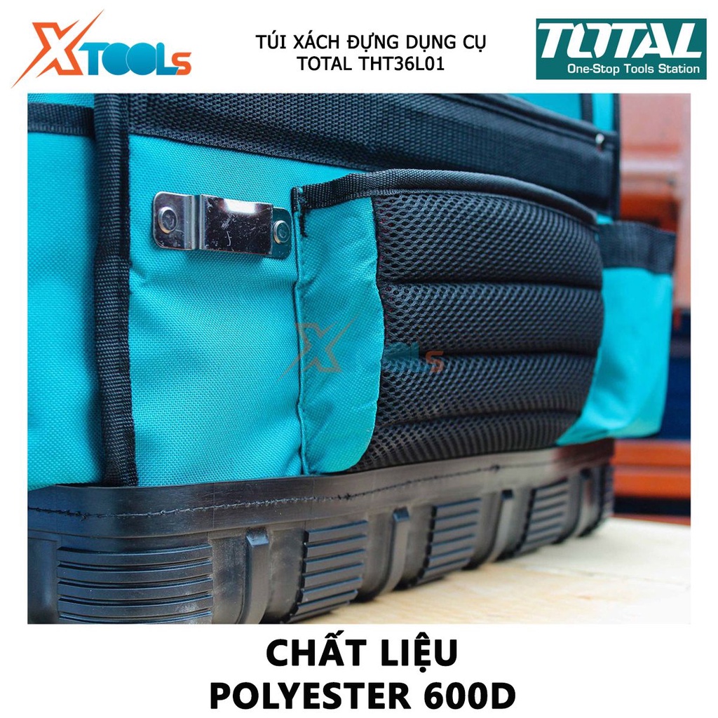 Giỏ đựng đồ nghề TOTAL THT36L01 | Túi đựng công cụ kích thước 16 inch túi đựng dụng cụ 21 ngăn chất liệu polyester 600D