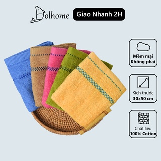 Khăn mặt cotton 5 màu dolhome, khăn lau mặt thấm hút mềm mại nam đô - 20085