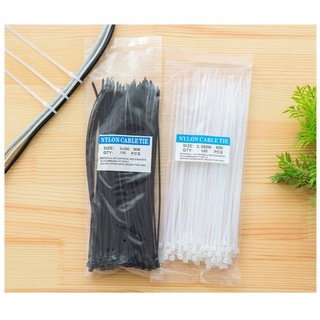 Bịch 100 dây thít, dây rút nhựa trắng, đen