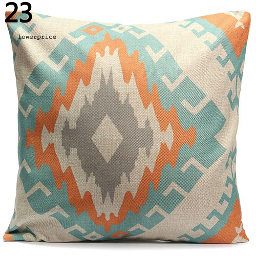 LP_Home Decor Vintage Geometric Flower Cotton Linen Throw Pillow Case Cushion Cover