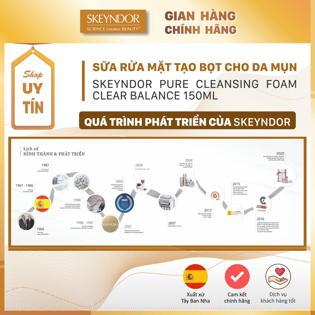 Sữa rửa mặt tạo bọt cho da mụn SKEYNDOR Pure Cleansing Foam Clear Balance 150ml | BigBuy360 - bigbuy360.vn