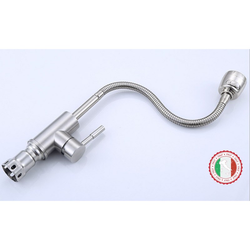 Vòi rửa chén nóng lạnh (cổ mềm) SUS304 + 2 dây cấp - Hàng Cao cấp ITALIA