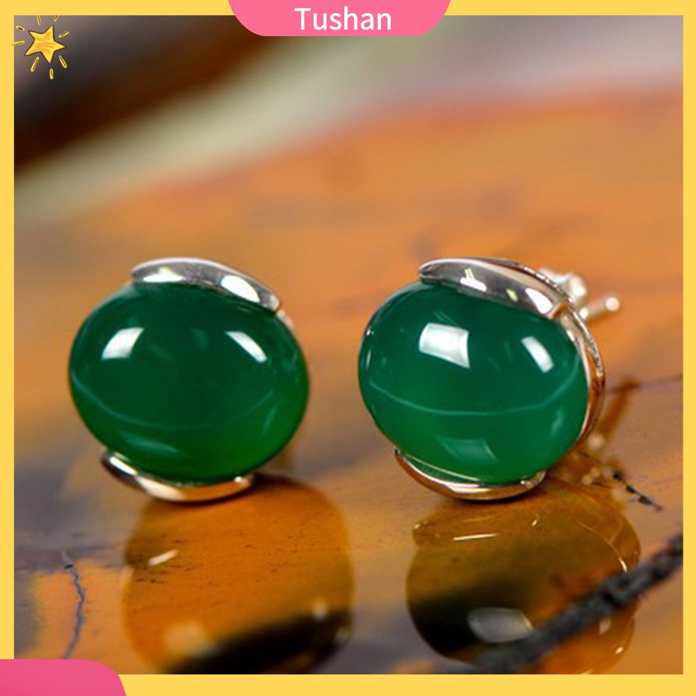 Hoa tai đá mã não tự nhiên thời trang cho nữ