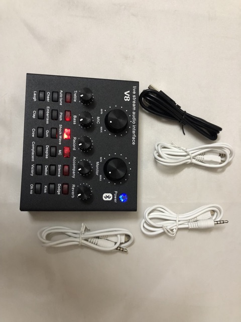 Soundcard V8 thế hệ mới kết nối Bluetooth để lấy nhạc livestream - Bảo hành 6 tháng đổi mới