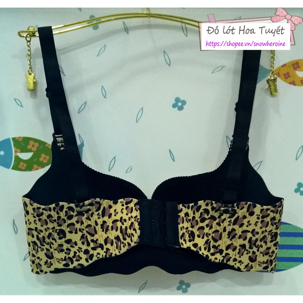 Áo lót nâng ngực tạo khe họa tiết da beo