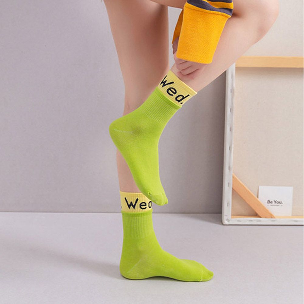 BACK2LIFE Socks Women's Socks Fashion British Style Weekly Socks Anti-friction Weekly Solid Color Casual Breathable Business Cotton Socks | BigBuy360 - bigbuy360.vn