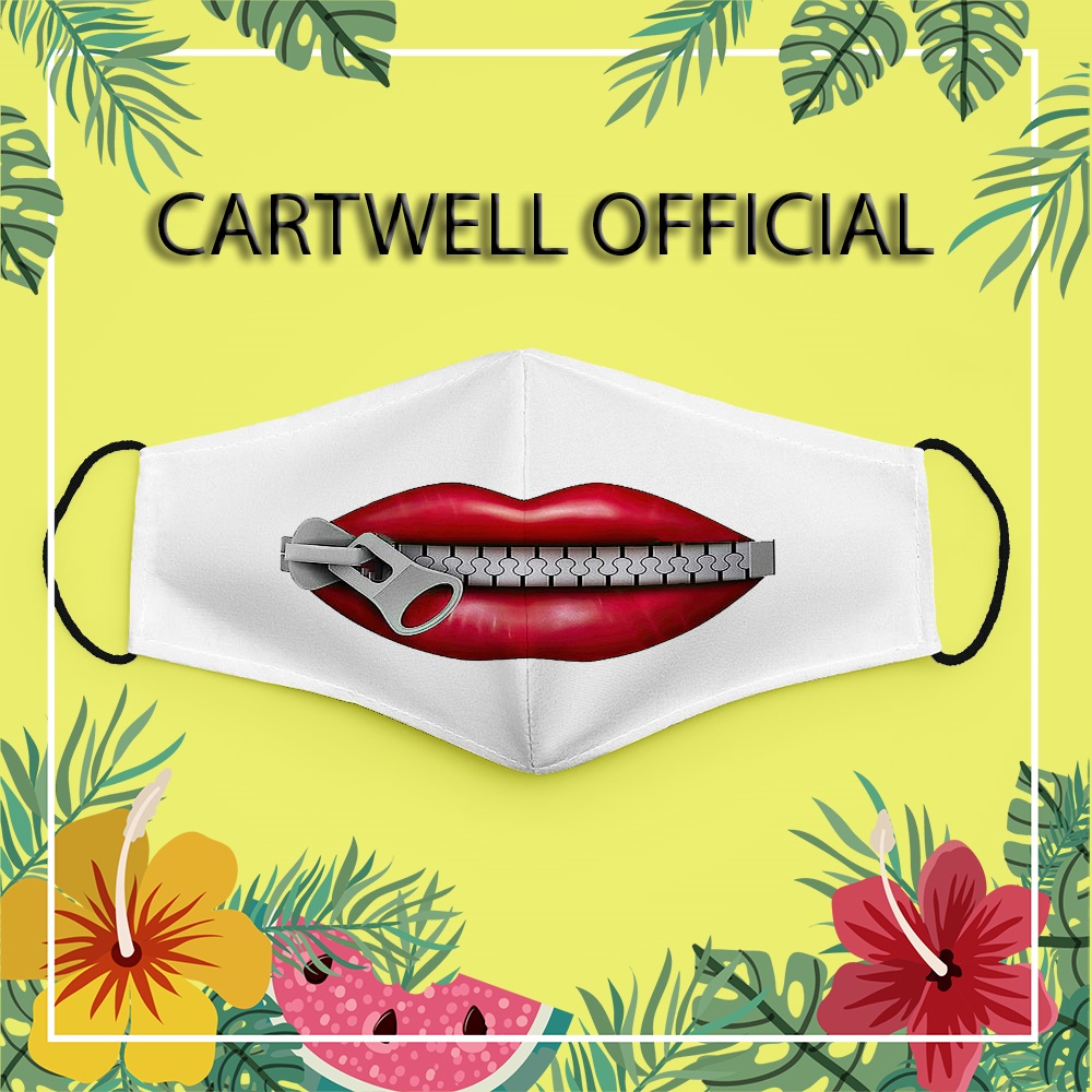 Khẩu trang mặt người 3d dễ thương mặt cười hài hước chế mặt người 67 CARTWELL thoáng khí vải cotton 100% có thể giặt và