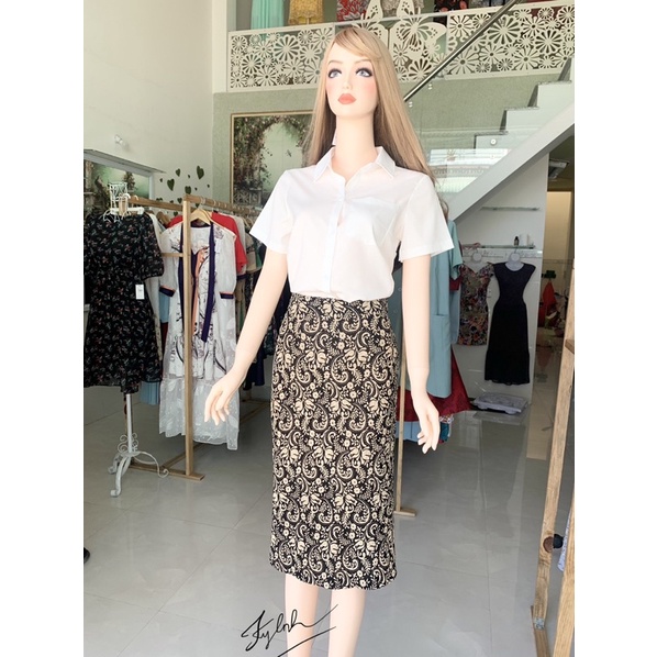 Chân váy bút chì ,thun xốp cao cấp ,hoa văn, phù hợp công sở, văn phòng, tiệc nhẹ, gia đình.