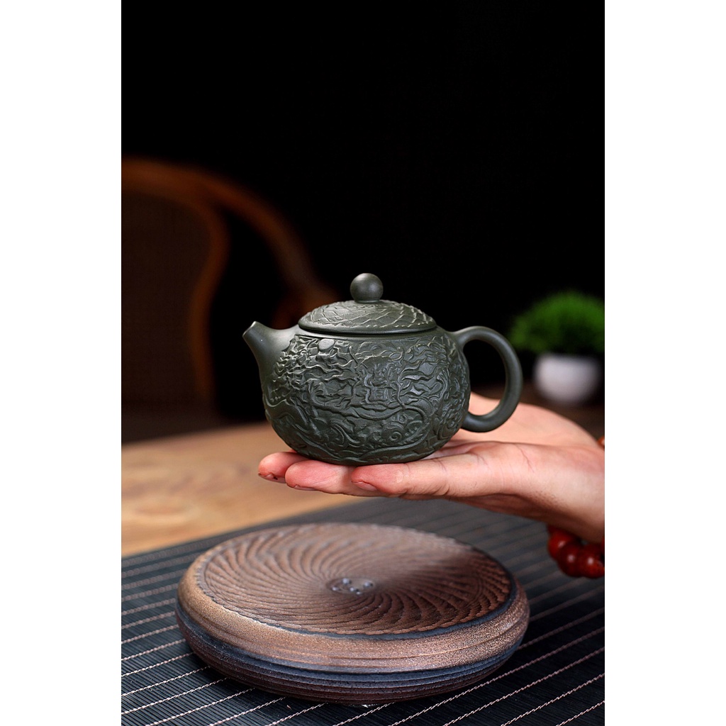 Ấm Tử Sa Nghi Hưng Tây Thi Long Tường 230 ml (Lục Nê Dân Quốc)