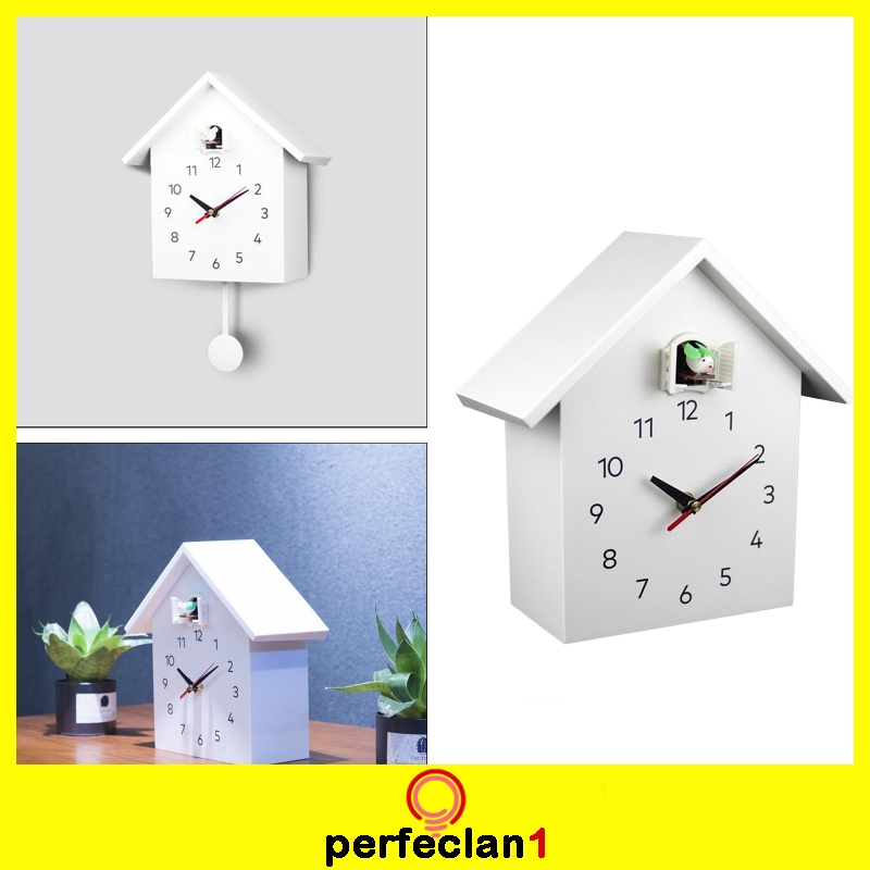 Đồng Hồ Treo Tường Hình Ngôi Nhà Chim Hiện Đại Cho Văn Phòng Trường Học