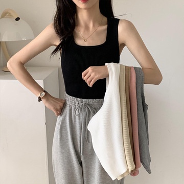 Áo Ống Dệt Kim Không Tay Thiết Kế Mới Mùa Hè Cho Nữ