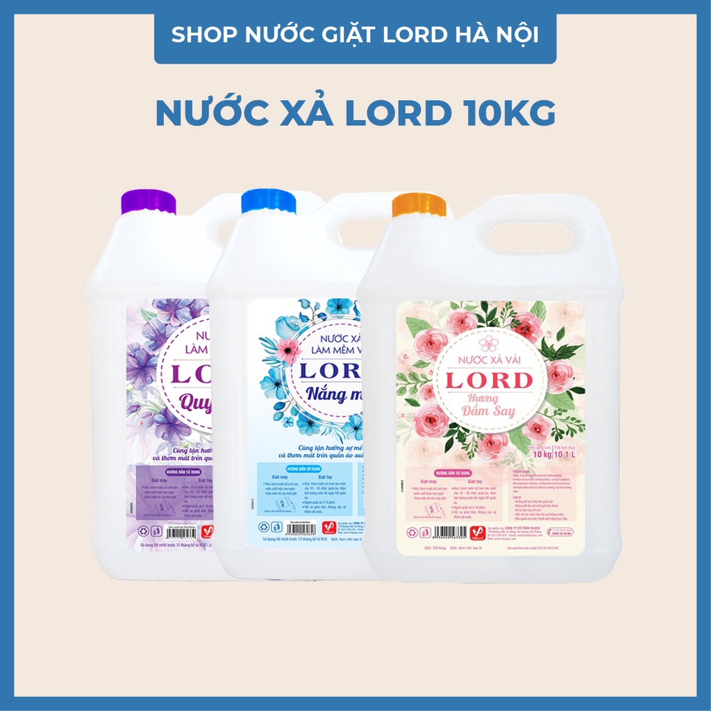 Nước xả vải Lord 10kg hương nắng mai, đắm say, quyến rũ