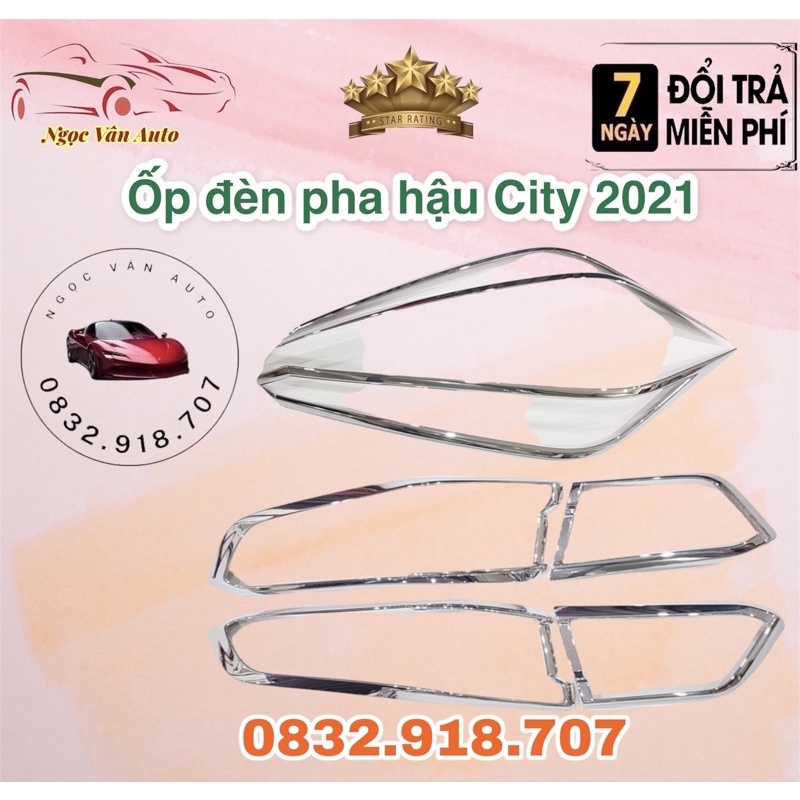 ốp đèn pha hậu Honda City 2021 mạ Crom cao cấp