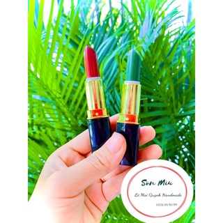 Son dưỡng môi trà xanh, gấc handmade