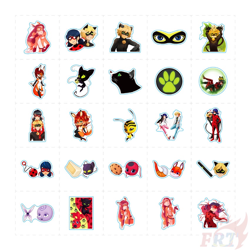 Bộ 100 Miếng Dán Họa Tiết M-Iraculous L-Adybug Series 03 Chống Thấm Nước Thời Trang Diy