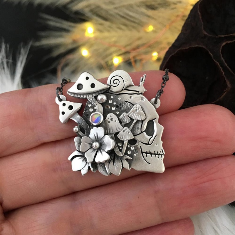 Vòng cổ Mặt Đầu Lâu Hợp Kim Phong Cách Hip Hop Thời Trang Cho Nam