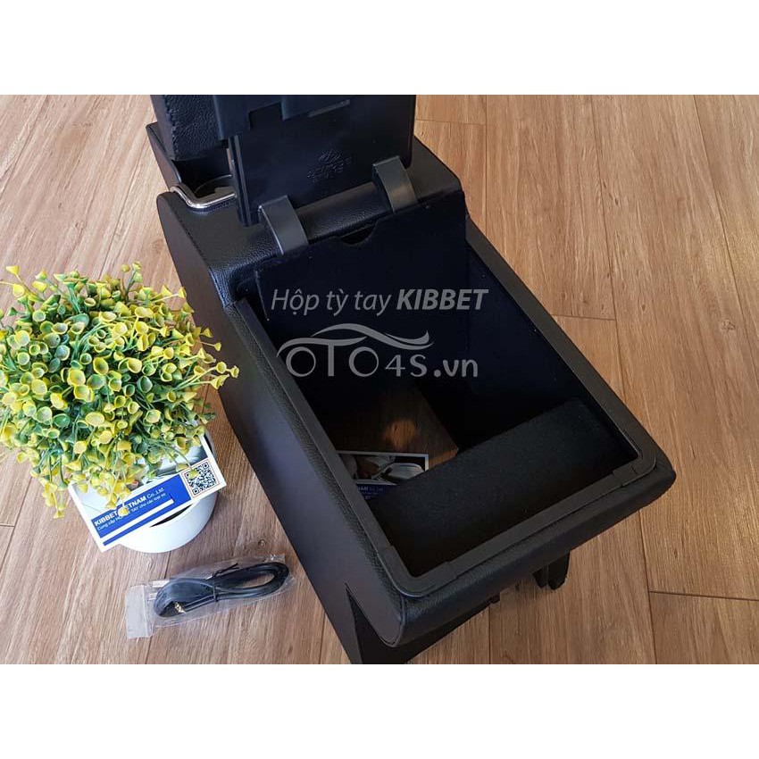 Hộp tỳ tay Cruze tự lắp Kibbet loại 1490 thiết kế cắm trụ liền khối chuẩn theo xe tích hợp cổng sạc USB - OTO4S