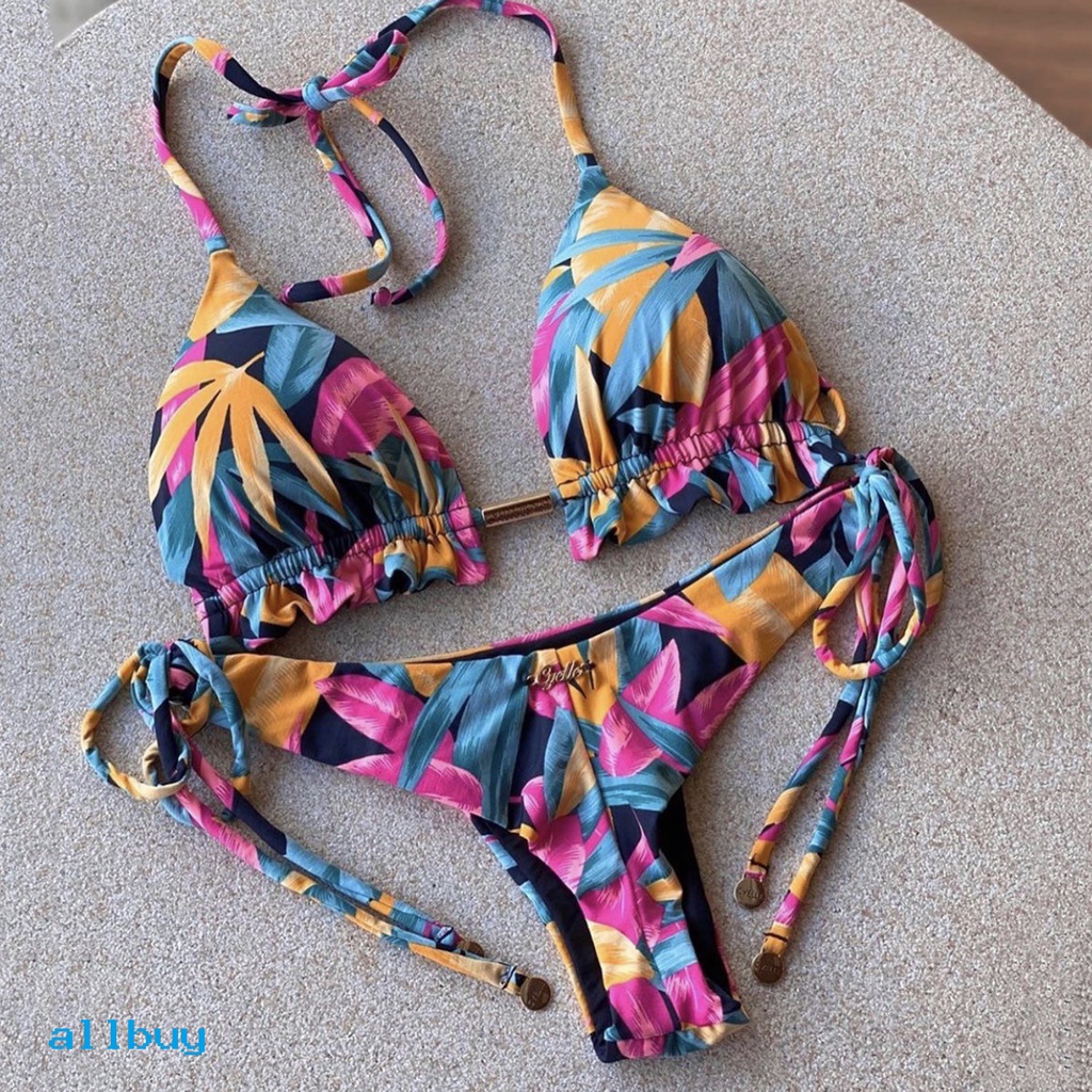 Bộ Đồ Bơi Hai Mảnh Có Đệm Nâng Ngực In Họa Tiết Hoa Dành Cho Nữ