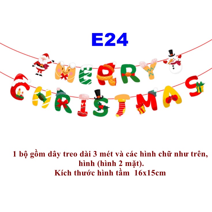 Cờ treo trang trí noel mẫu E24