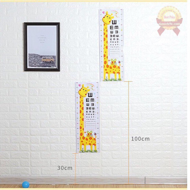 Decal dán tường 70cm đo chiều cao cho bé thước đo chiều cao dán tường