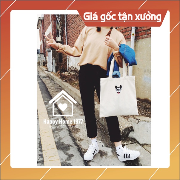 [THSP57]Túi tote Happyhome1977 [VẢI DÀY - TIỆN LỢI ] Túi tote Vải được thiết kế đeo chéo phong cách Hàn Quốc cực HOT