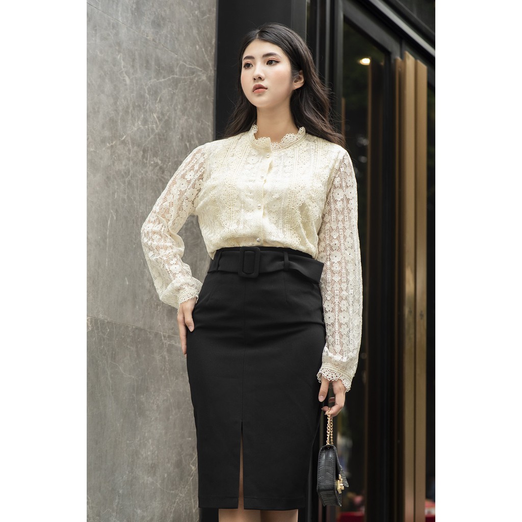 [Giá Hủy Diệt] Chân váy công sở nữ, chân váy bút chì, kèm đai, dáng dài, xẻ trước | BigBuy360 - bigbuy360.vn