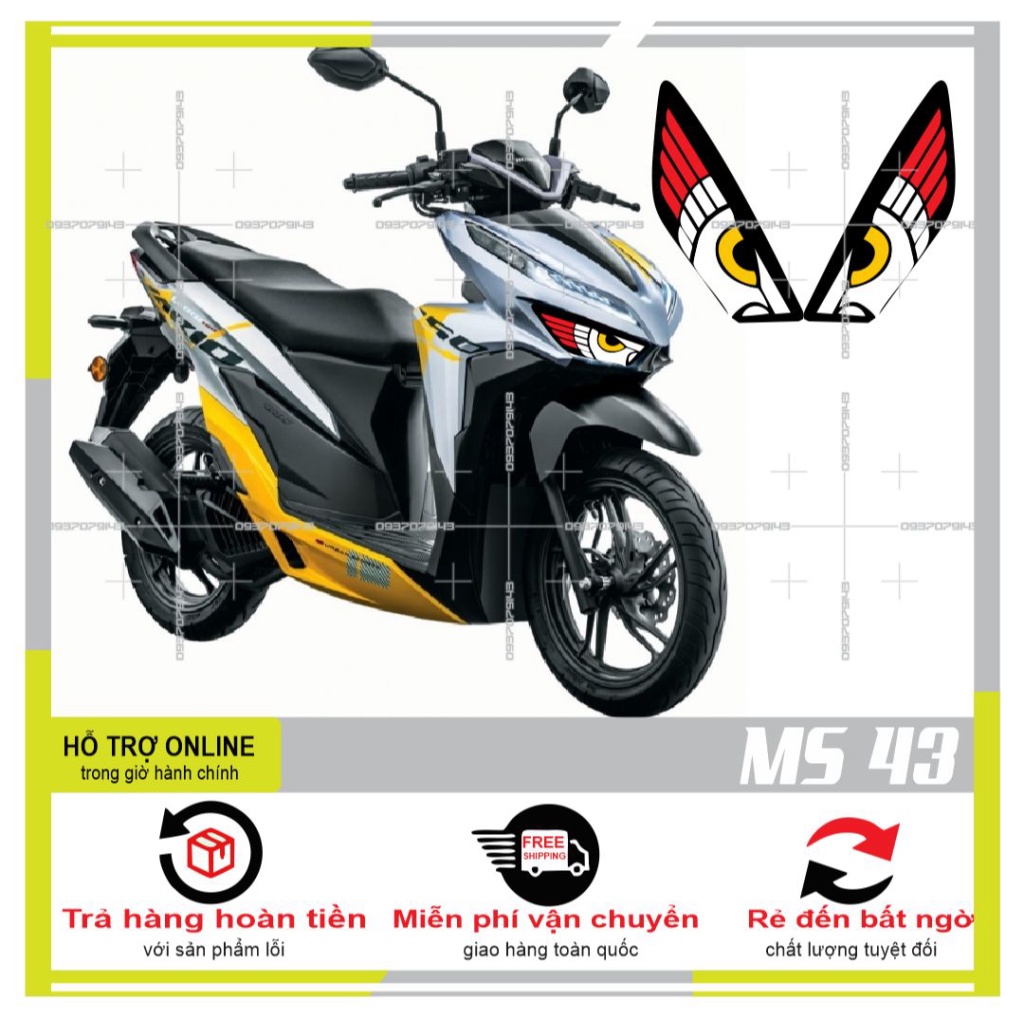 TEM DÁN ĐÈN SƯƠNG MÙ XE VARIO 2020 (DECAL TRONG SUỐT) MS 43 - SHINDECAL2