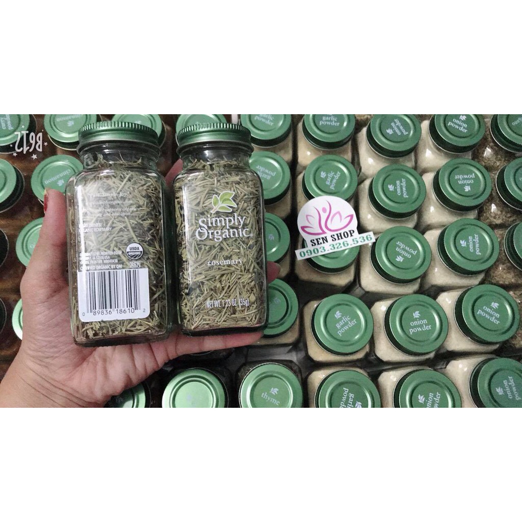 [SIMPLY ORGANIC] LÁ HƯƠNG THẢO - ROSEMARY HỮU CƠ - 21gr