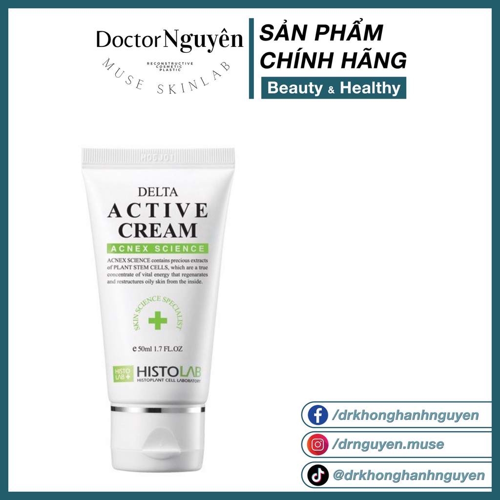 Kem Dưỡng Giảm Mụn Và Kiểm Soát Bã Nhờn Histolab Delta Active Cream Acnex Science (80ml)