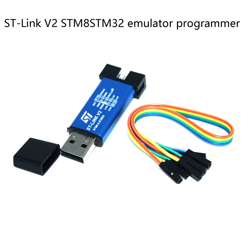 ST LINK V2 STM8 STM32 Simulator Download Programmer Programming with Cover DuPont Cable for PC