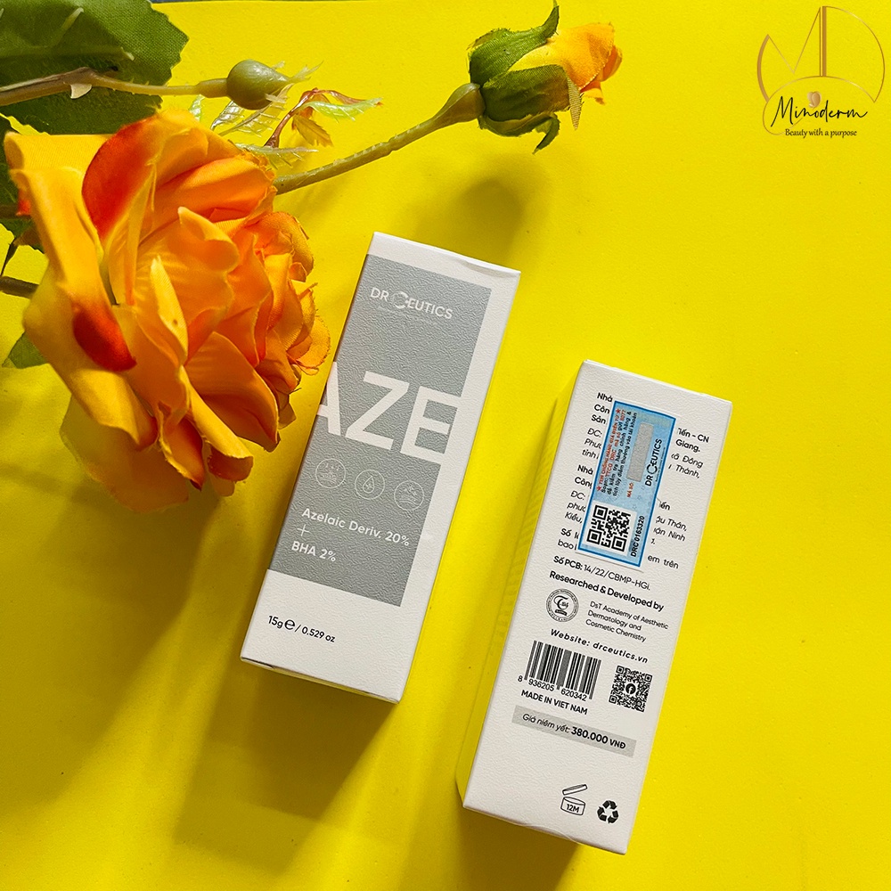Serum DrCeutics BHA 2% + ZinC 1%, Azelaic 20% Giảm Mụn Và Giảm Sưng Mụn 30ml, 100ml