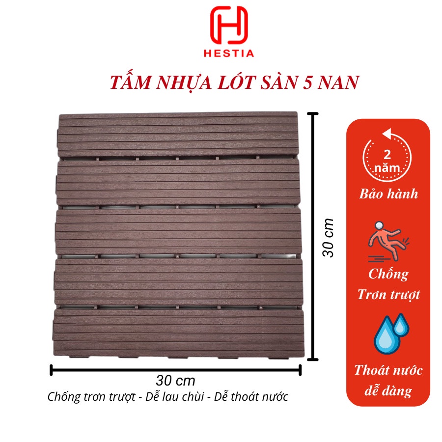 Vỉ nhựa lót sàn ban công T New KT 30*30*2cm- chuyên dụng cho nhà tắm, bể bơi, sân vườn