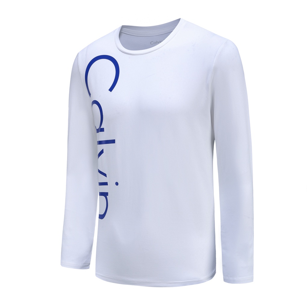 Áo thun tay dài Calvin Klein bằng Cotton thoải mái thời trang mùa thu cho nam và nữ {XS-XXL}