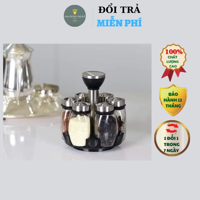Set 6 hũ đựng gia vị xoay - Giá Rẻ - Tiện lợi - Lỗi 1 Đổi 1