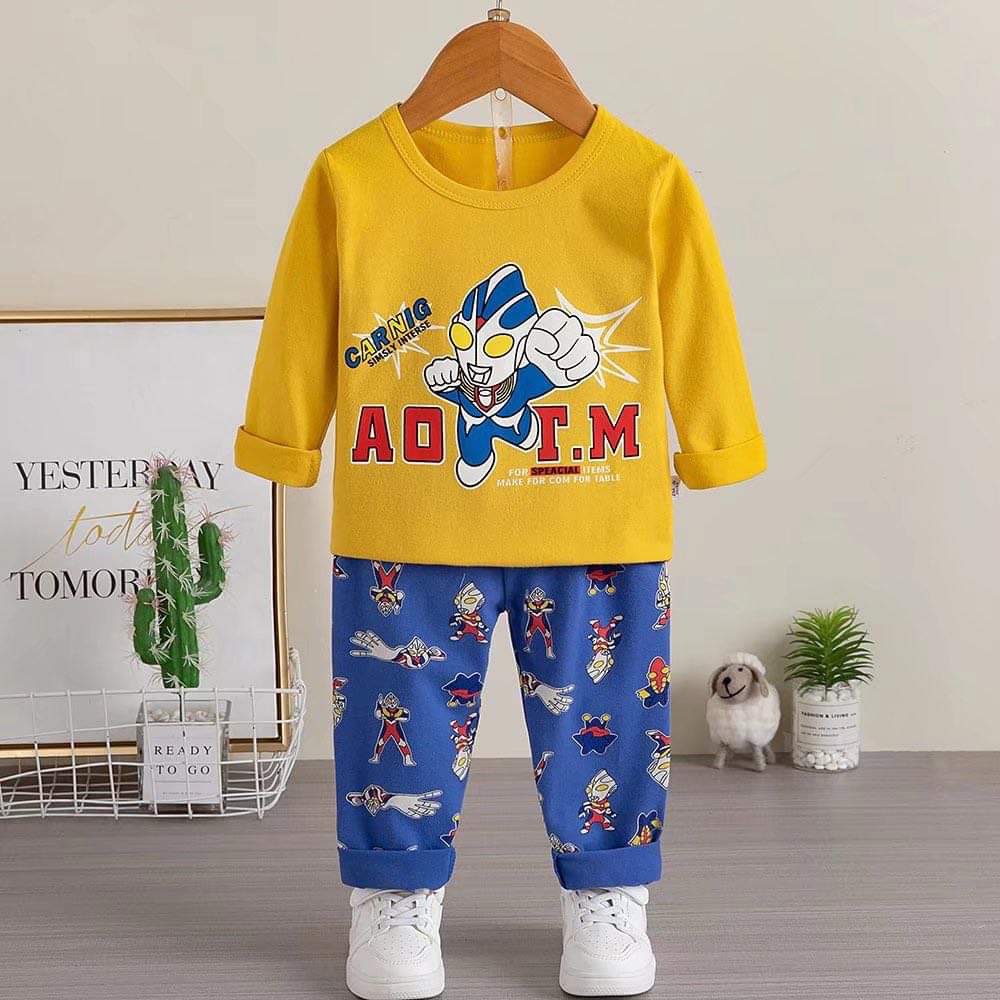 Bộ quần áo dài tay bé trai Quảng Châu xuất Hàn cho bé 7-11 tuổi