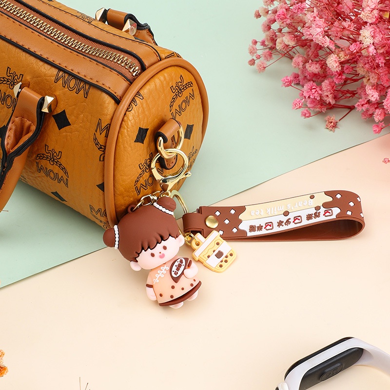 Hoạt Hình Móc Khóa Hình Ly Trà Sữa Đáng Yêu