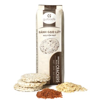 Bánh gạo lứt ăn kiêng, tập GYM GUfoods (170g = 18 bánh) - Các vị Yến mạch, Tím than, Huyết rồng, Hạt chia, Hạt quinoa
