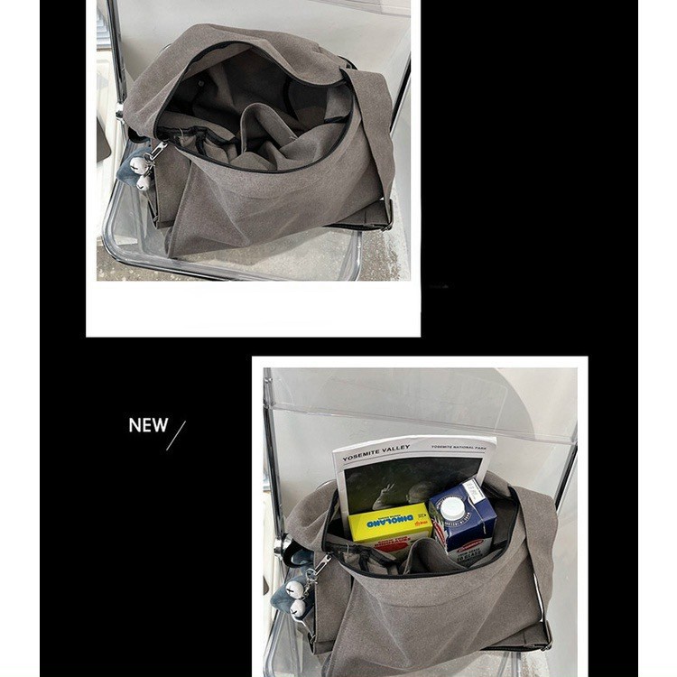 TÚI TOTE ĐEO CHÉO UNISEX NẮP HỘP VẢI CANVAS PHONG CÁCH ULZZANG