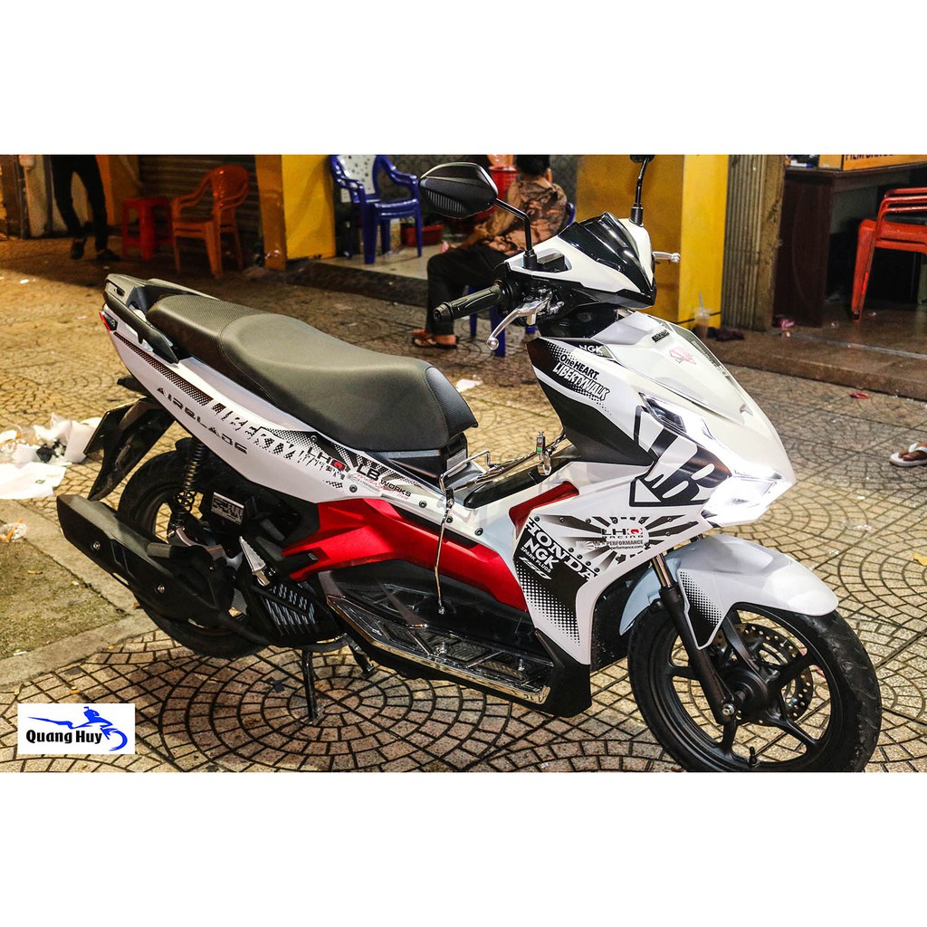 Tem trùm air blade ♦FREESHIP♦ trắng đen đời 2020, độ team trùm ab dán phủ dàn áo xe đen trắng rẻ đẹp