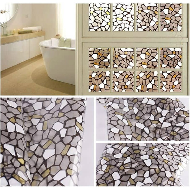 Decal dán kính Khổ 90cm Sỏi đá