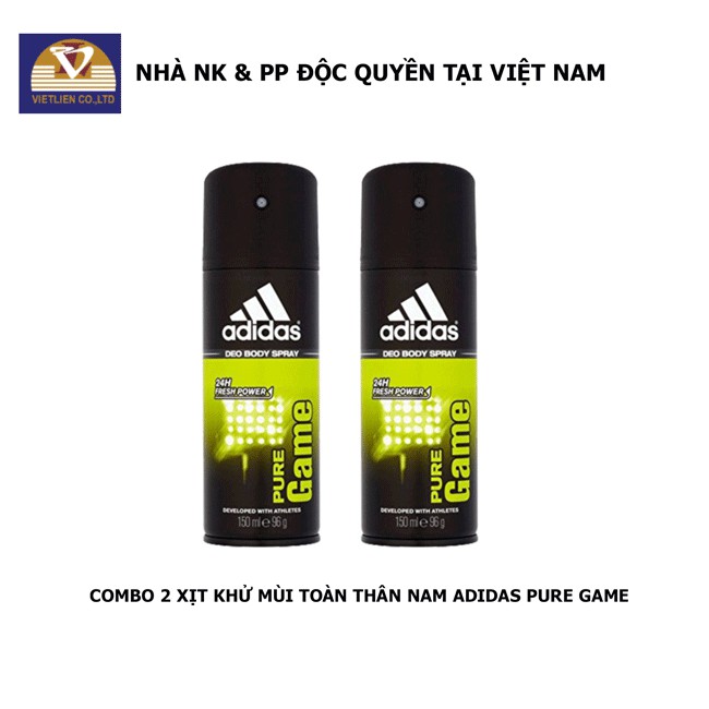 COMBO 2 Xịt Khử Mùi Toàn Thân Nam Adidas Pure Game 150ml