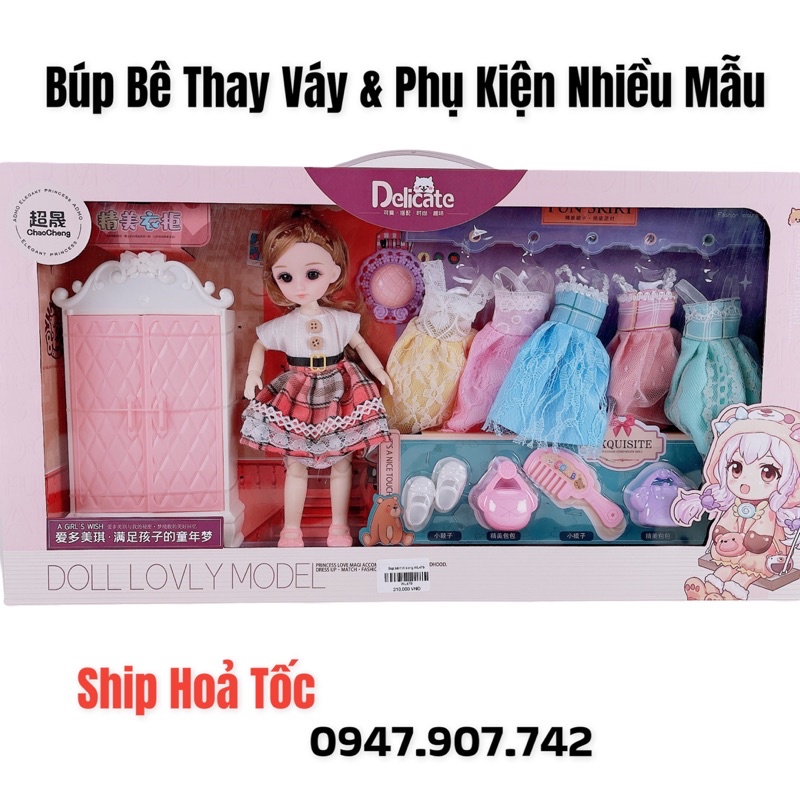 🔥𝐍𝐎𝐖 𝐒𝐇𝐈𝐏🔥Đồ Chơi Búp Bê Thay Váy & Phụ Kiện Nhiều Mẫu Bé Gái (𝐇𝐚̀𝐧𝐠 𝐒𝐚̆̃𝐧 - 𝐘 𝐡𝐢̀𝐧𝐡 𝟏𝟎𝟎% 𝐍𝐡𝐚̣̂𝐧 𝐍𝐠𝐚𝐲 𝐓𝐫𝐨𝐧𝐠 𝟏-𝟐𝐡)
