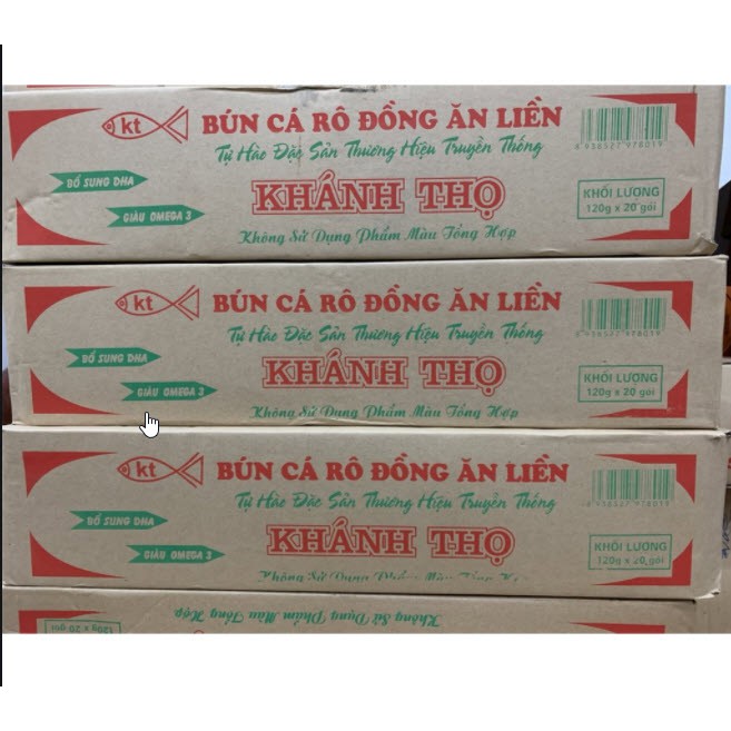 Bún cá rô đồng ăn liền KHÁNH THỌ thùng 20 gói - Top 50 thương hiệu-nhãn hiệu nổi tiếng Đất Việt năm 2019